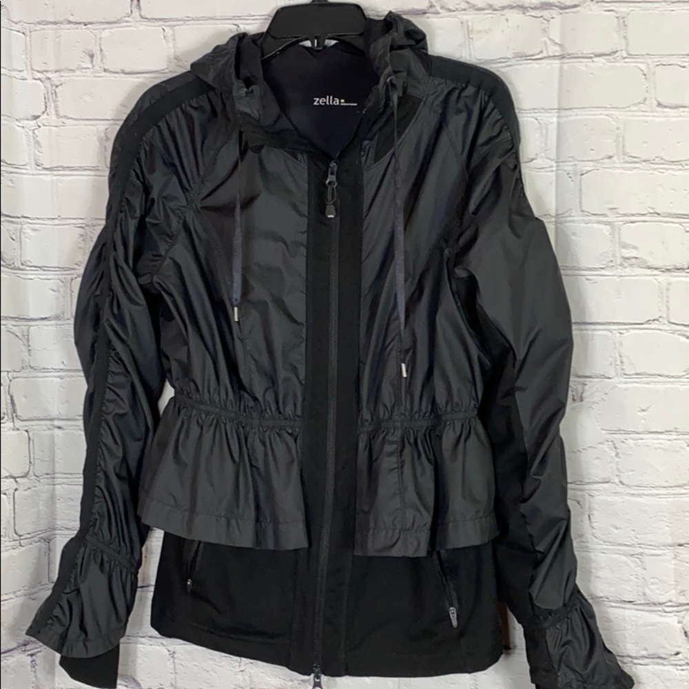 Zella Windbreaker Jacket Black Size Medium